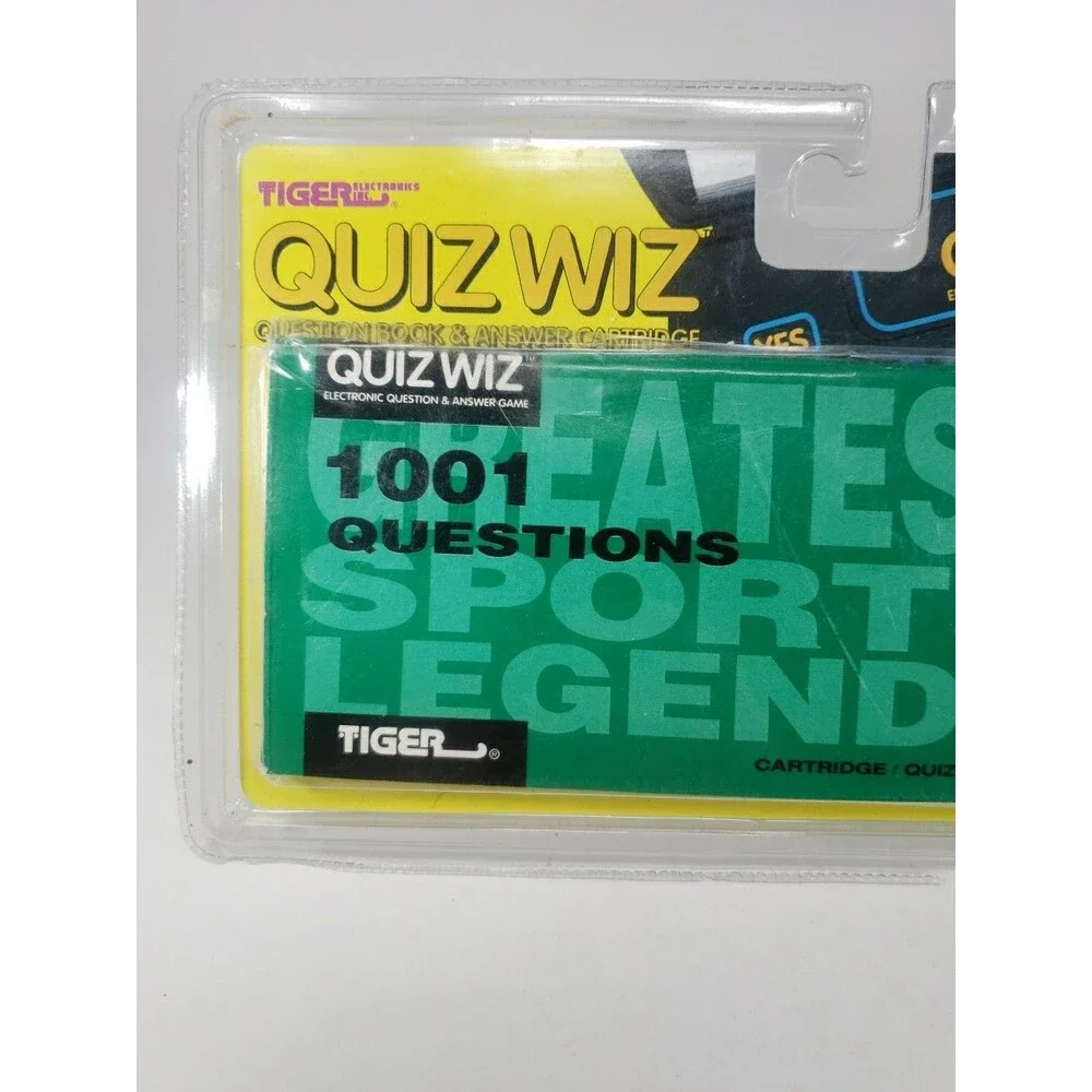 VTG Tiger Quiz Wiz 1001 Questions Greatest Sports Legends Cartridge & Book 4